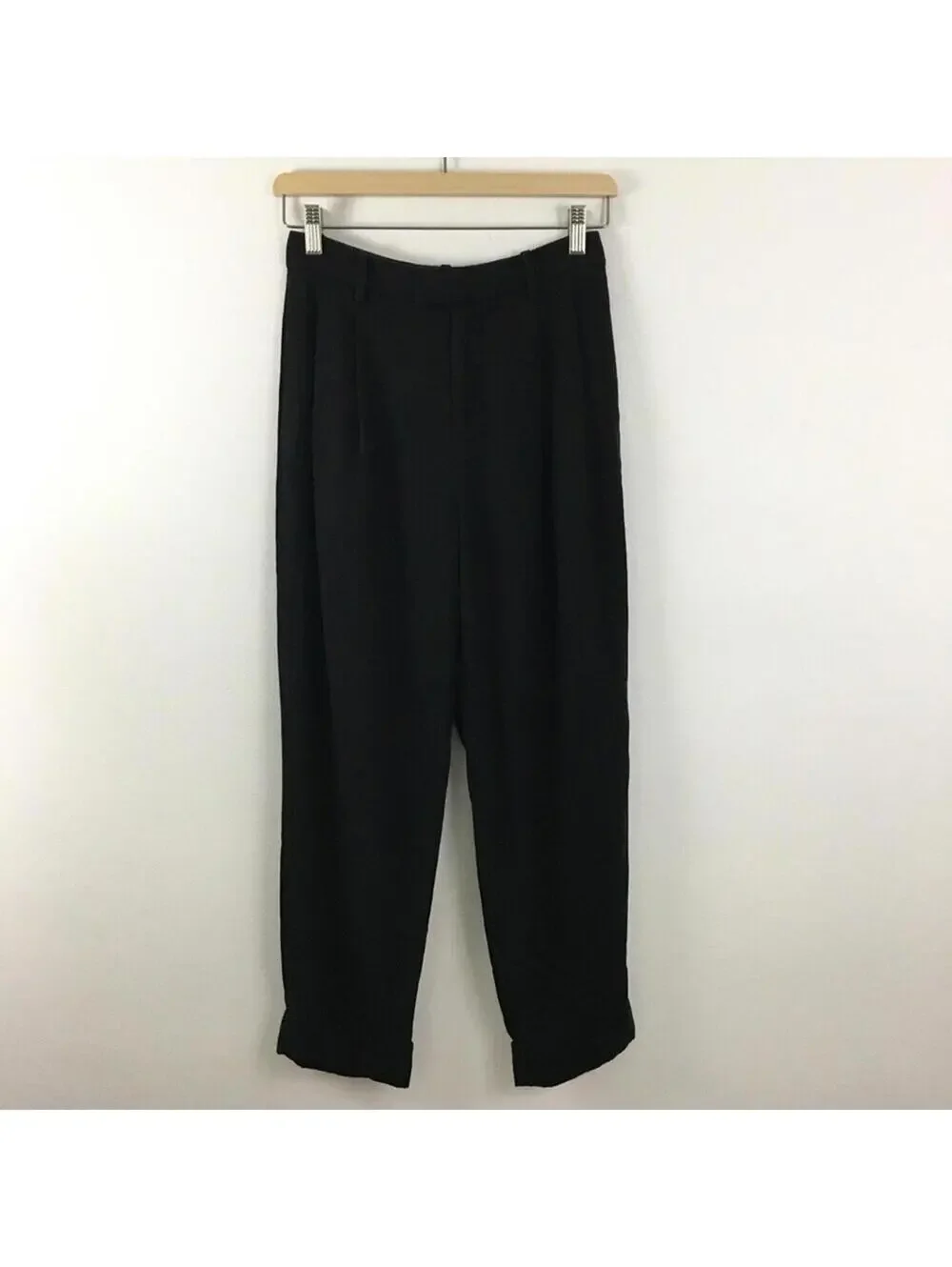 Everlane Women’s Black Lyocell The Put-Together Pleat Cuffed Pants Size 00